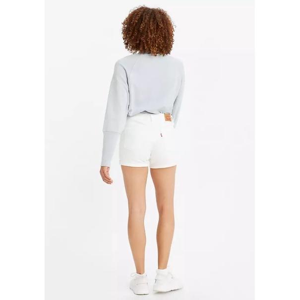 【女款24-34腰優惠】美國LEVI S Mid Length Shorts 白色 黑色 中腰修腿 牛仔短褲 彈性熱褲-細節圖3