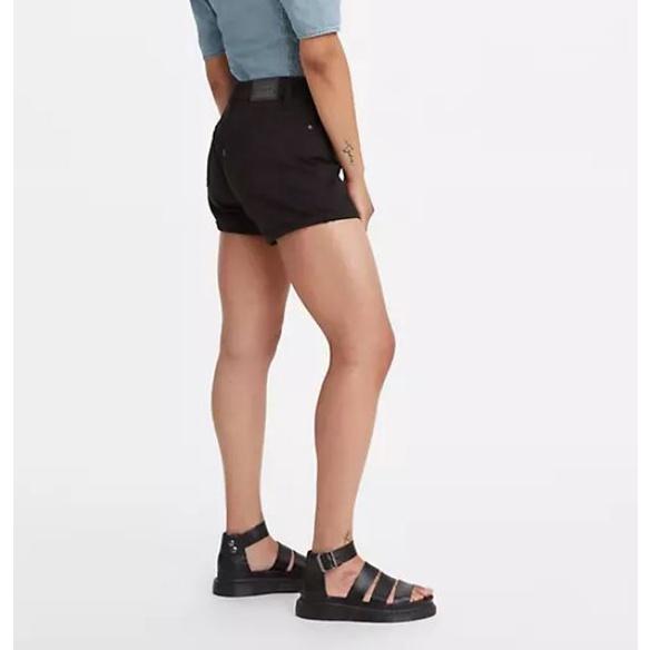 【女款24-34腰優惠】美國LEVI S Mid Length Shorts 白色 黑色 中腰修腿 牛仔短褲 彈性熱褲-細節圖7