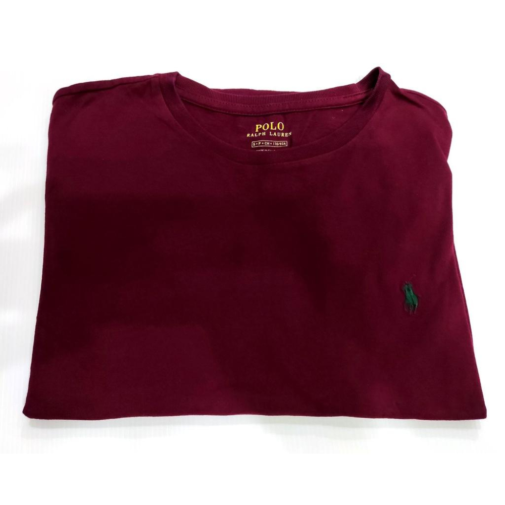 S號賠售【Ralph Lauren正品】成人版 刺繡綠色小馬標 男士 圓領 酒紅 舒適 短袖 棉T 潮T恤 時尚穿搭素T-細節圖4