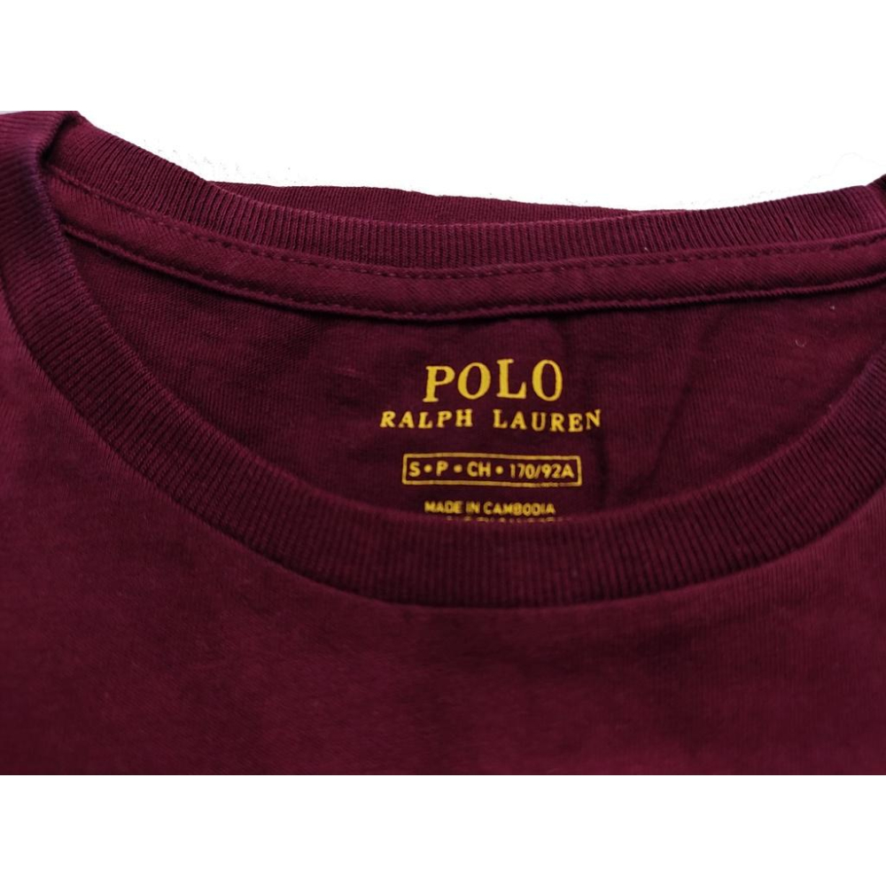 S號賠售【Ralph Lauren正品】成人版 刺繡綠色小馬標 男士 圓領 酒紅 舒適 短袖 棉T 潮T恤 時尚穿搭素T-細節圖5