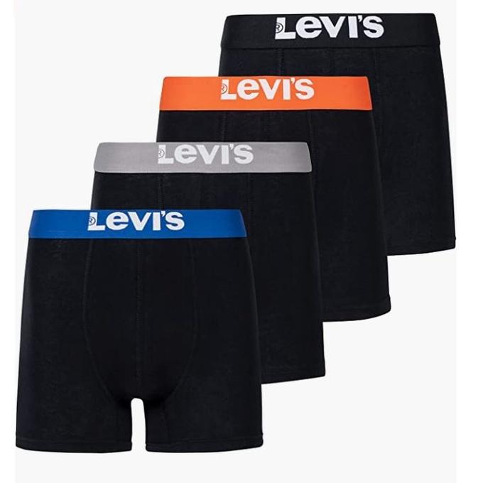 【盒裝四件禮盒組S-2XL大碼內褲】美國LEVIS Boxer Briefs 多色四角褲/男內褲/彈性貼身/腰頭Logo-細節圖5