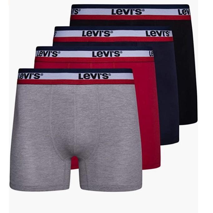 【盒裝四件禮盒組S-2XL大碼內褲】美國LEVIS Boxer Briefs 多色四角褲/男內褲/彈性貼身/腰頭Logo-細節圖6