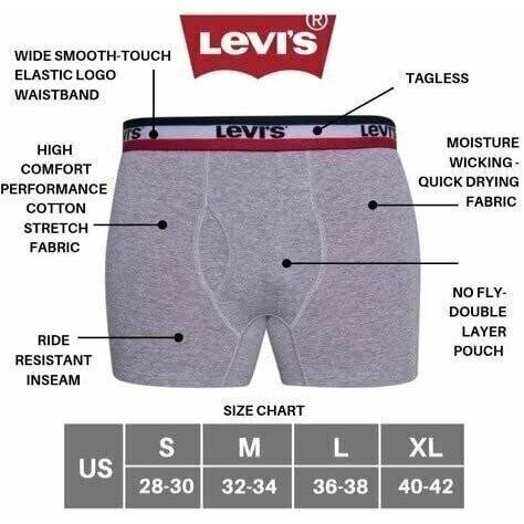 【盒裝四件禮盒組S-2XL大碼內褲】美國LEVIS Boxer Briefs 多色四角褲/男內褲/彈性貼身/腰頭Logo-細節圖9