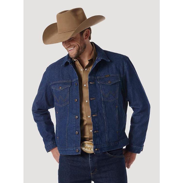 【牛仔專用款S-XXL】美國藍哥 WRANGLER Western深藍原色 黑 石洗藍 重磅硬挺經典款牛仔外套 卡車夾克-細節圖3