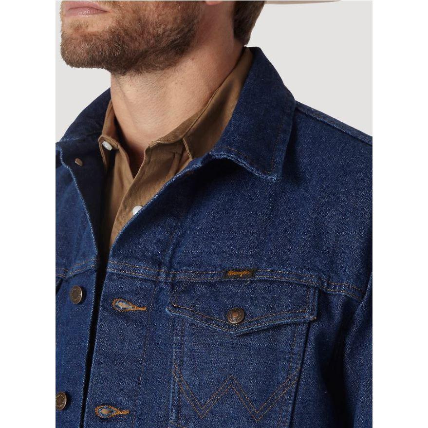 【牛仔專用款S-XXL】美國藍哥 WRANGLER Western深藍原色 黑 石洗藍 重磅硬挺經典款牛仔外套 卡車夾克-細節圖5