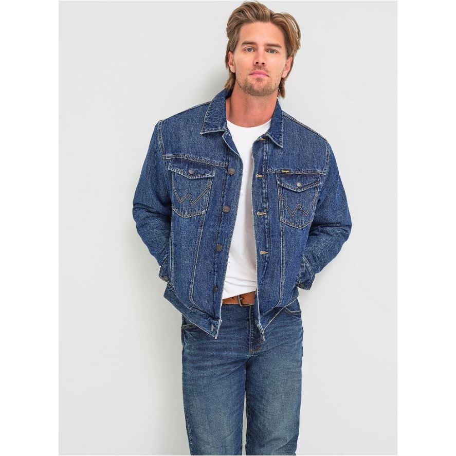 【牛仔專用款S-XXL】美國藍哥 WRANGLER Western深藍原色 黑 石洗藍 重磅硬挺經典款牛仔外套 卡車夾克-細節圖8