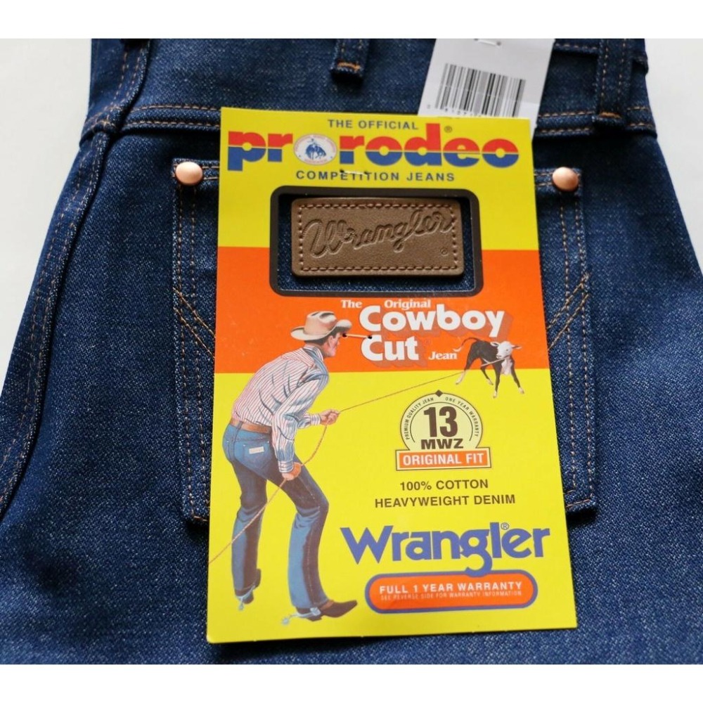 【養褲原色28-42腰】美國WRANGLER 13MWZ Cowboy Cut 深藍15OZ重磅硬挺 經典款直筒牛仔褲-細節圖3