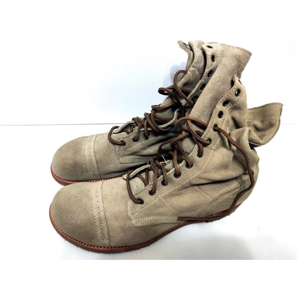 365美金【Made in USA】VINTAGE  JUMP Boot 麂皮 淺棕沙色 高筒靴 傘兵靴 賠售US10-細節圖5