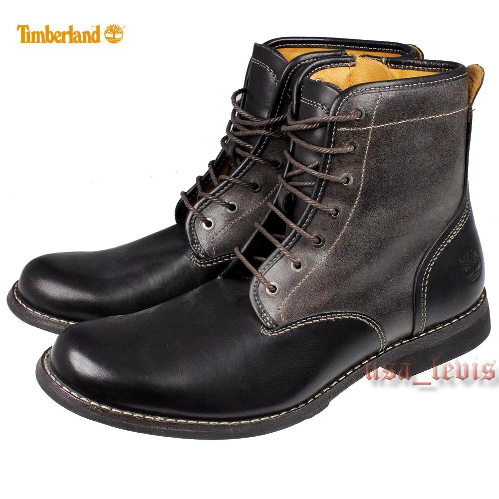 賠售8.5M現貨【Timberland】Earthkeepers Zip 灰拼接黑色 側邊拉鍊 綁帶真皮短靴百搭時尚皮鞋-細節圖5