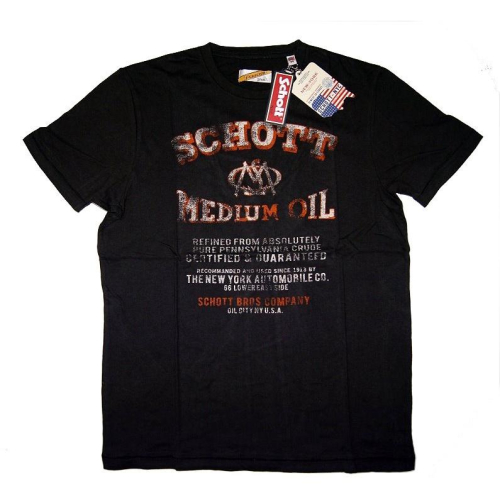 【美國Levi s專賣】Schott NYC T-shirt黑色 仿舊文字 短袖潮T 純棉復古短T 現貨M號賠售只有一件