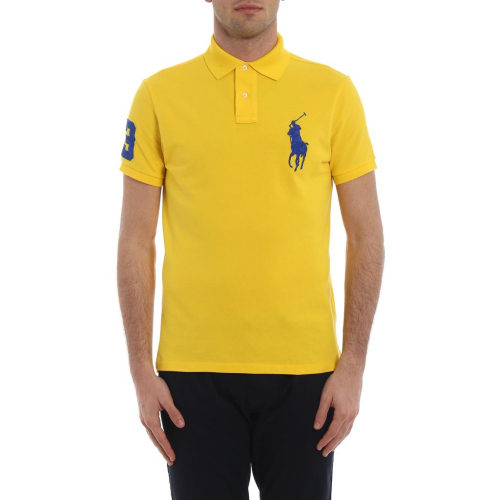 M號賠售【Ralph Lauren】成人版刺繡大馬短袖POLO衫(classic fit) 黃色素面 短袖 網眼 休閒衫