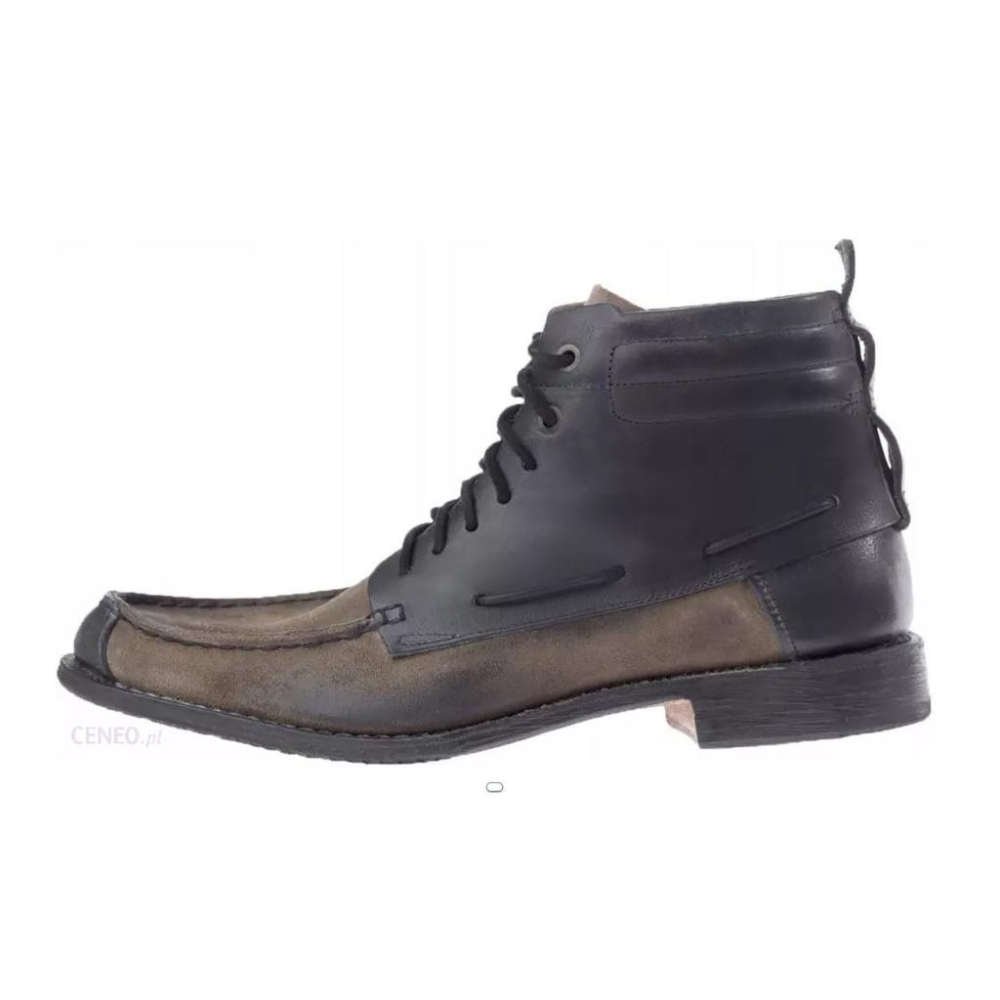 375美金【TIMBERLAND】手工Boot Company 黑色皮革拼接棕色麂皮 雷根鞋 短靴 休閒皮鞋 現貨10M-細節圖3