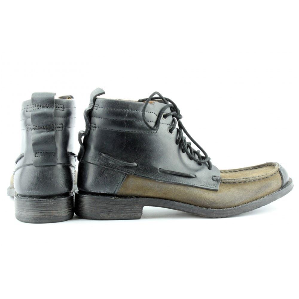 375美金【TIMBERLAND】手工Boot Company 黑色皮革拼接棕色麂皮 雷根鞋 短靴 休閒皮鞋 現貨10M-細節圖5
