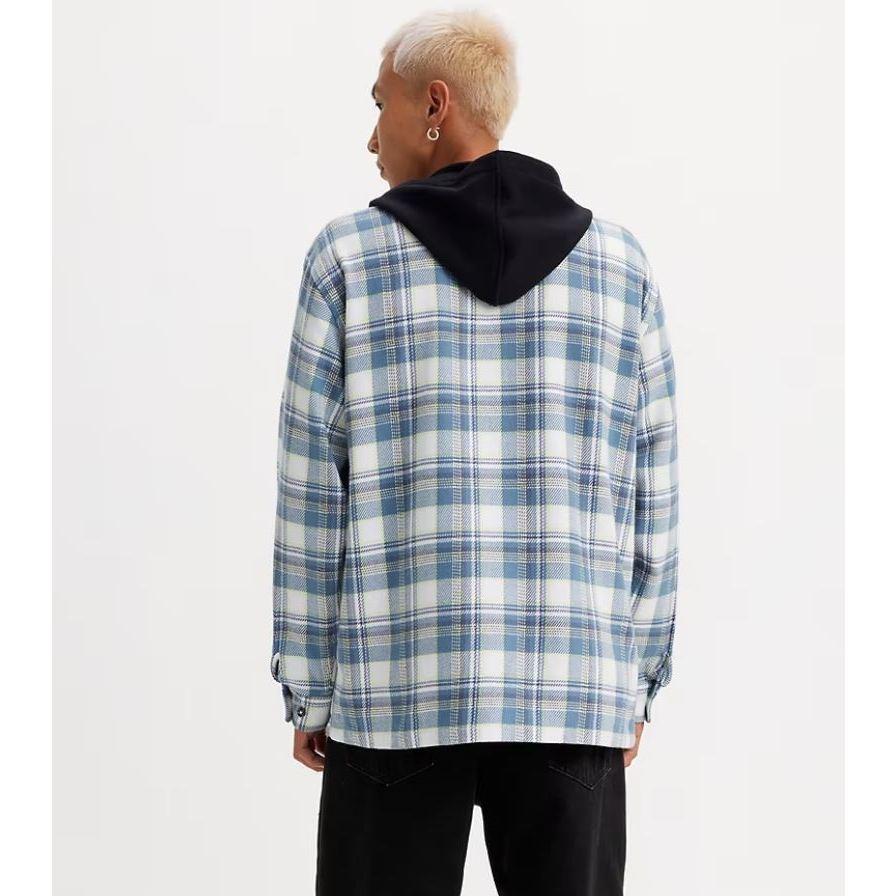 【連帽襯衫S-XXL】美國Levis HOODED FLANNEL SHIRT 重磅 法蘭絨 連帽襯衫外套 寬鬆百搭款-細節圖3