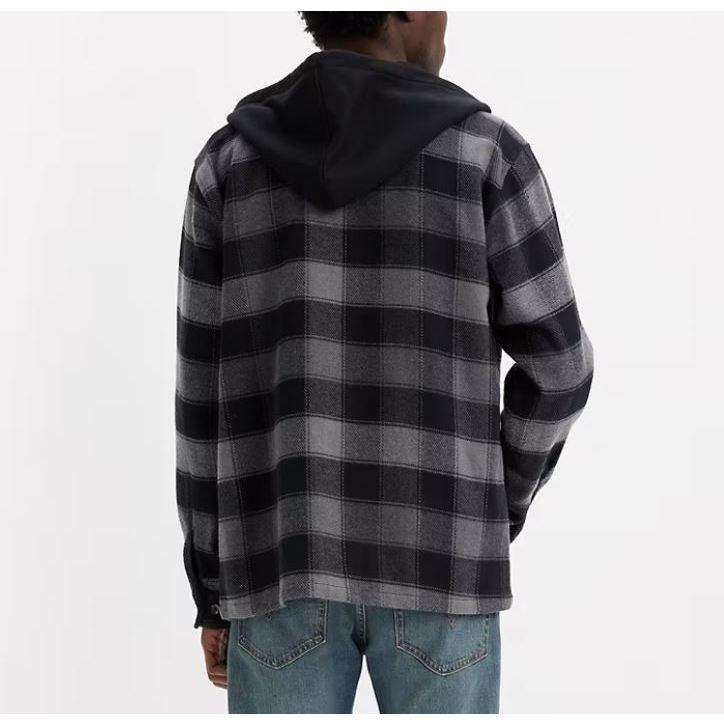 【連帽襯衫S-XXL】美國Levis HOODED FLANNEL SHIRT 重磅 法蘭絨 連帽襯衫外套 寬鬆百搭款-細節圖6