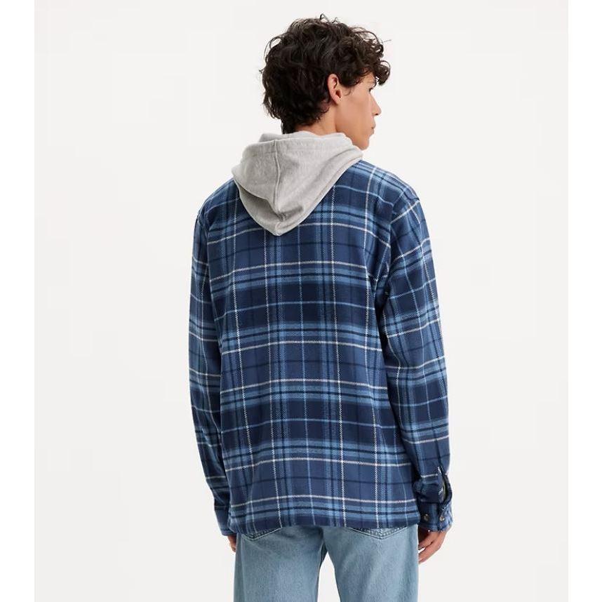 【連帽襯衫S-XXL】美國Levis HOODED FLANNEL SHIRT 重磅 法蘭絨 連帽襯衫外套 寬鬆百搭款-細節圖7