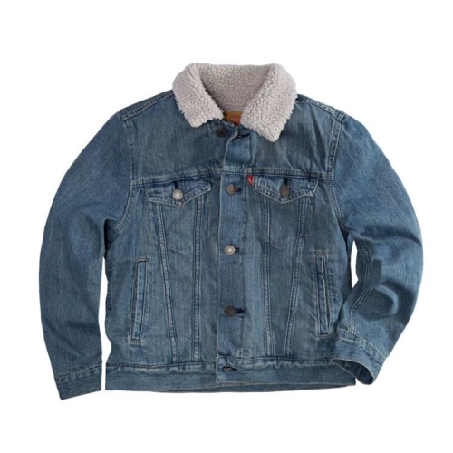【羊絨裡毛領鋪棉袖】美國LEVI S Kids Sherpa Trucker Jacket 深藍水洗牛仔外套保暖夾克5歲