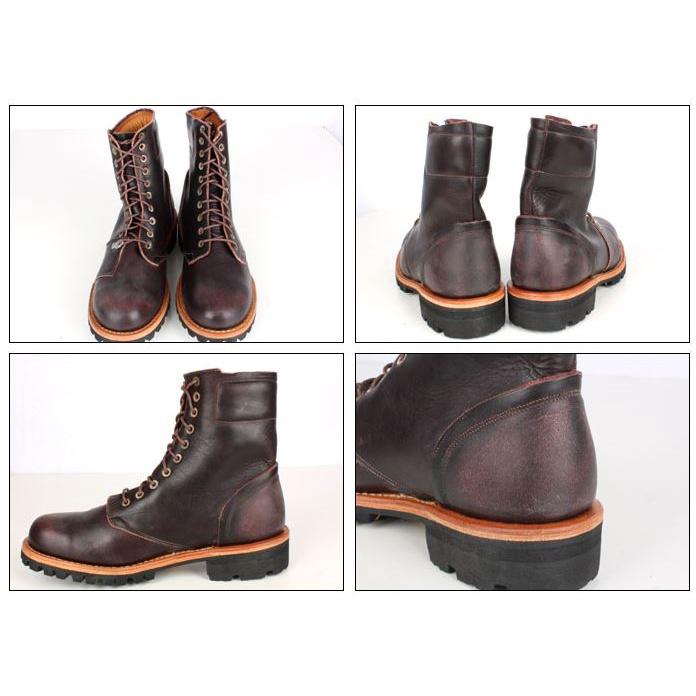 【TIMBERLAND】全手工頂級Boot Company Tackhead Vibram黃金大底酒紅色皮革8吋靴10M-細節圖7