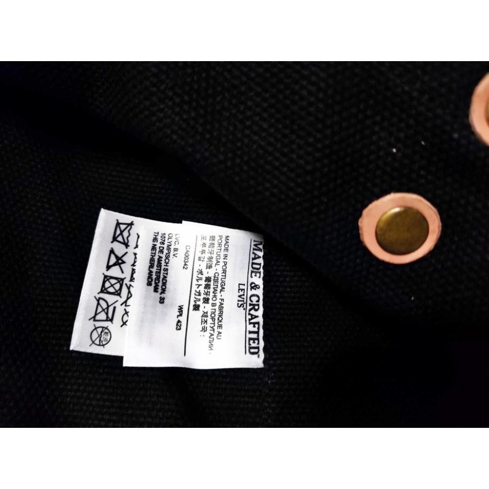 【LMC頂級植鞣牛革】美國Levis Made & Crafted 原色牛皮提把黑色帆布 基本款 百搭 托特包 賠本出清-細節圖5