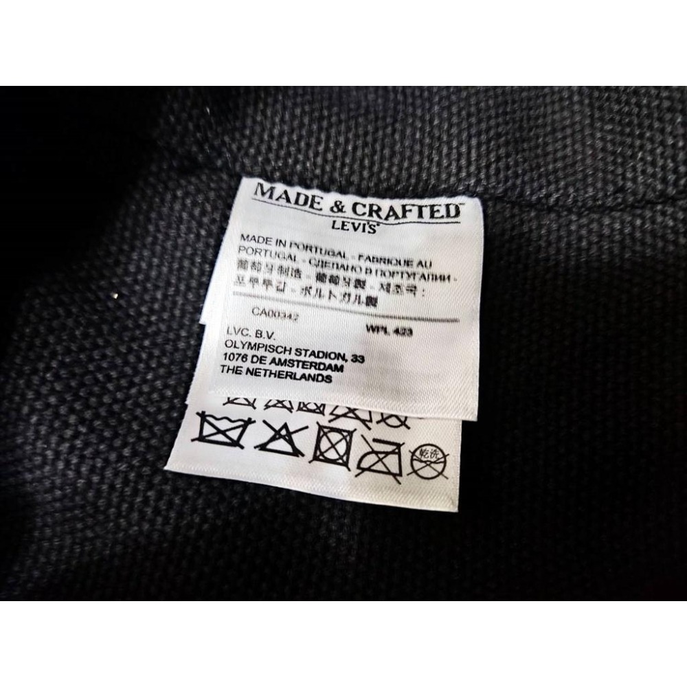 【LMC頂級植鞣牛革】美國Levis Made & Crafted 原色牛皮提把黑色帆布 基本款 百搭 托特包 賠本出清-細節圖6