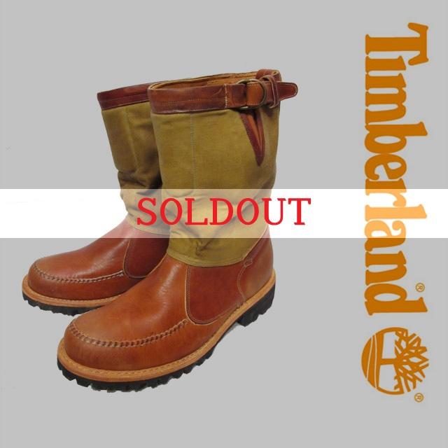 【TIMBERLAND】全手工頂級Boot Company Vibram皮革拼接帆布 短靴 套靴 工作靴 騎士靴9M賠售-細節圖6