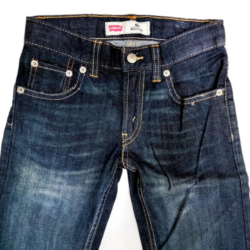【童裝牛仔褲賠售】美國LEVI S 505 REGULAR FIT BOYS 深藍淺刷牛仔褲中直筒5歲