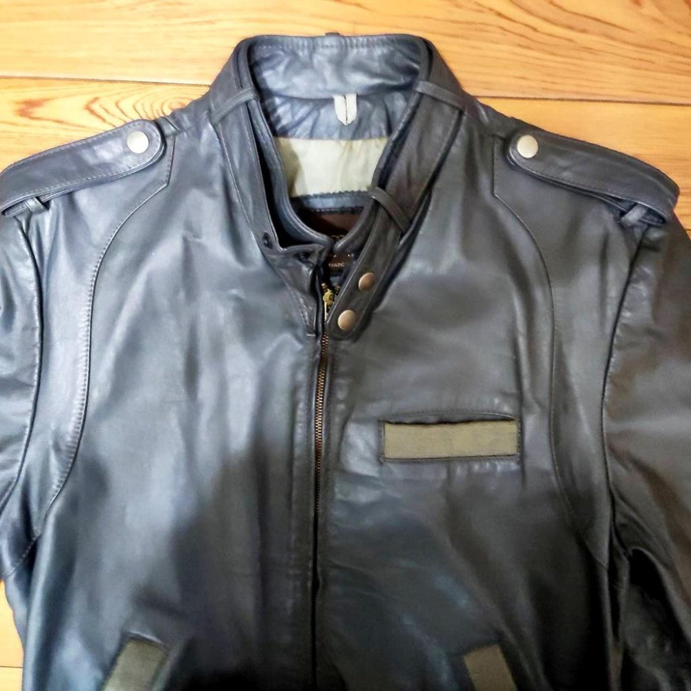 【美國Levis專賣】MADE IN USA COOPER Cafe Race深藍立領 騎士皮衣 真皮 夾克 現貨40號-細節圖6