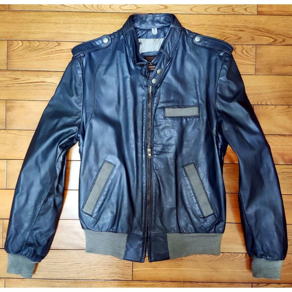 【美國Levis專賣】MADE IN USA COOPER Cafe Race深藍立領 騎士皮衣 真皮 夾克 現貨40號-細節圖7