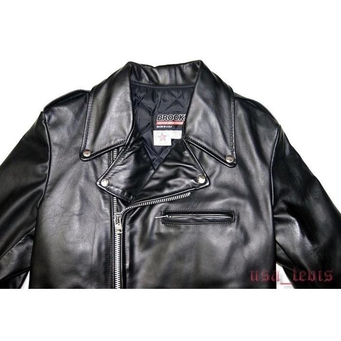 【高價USA製】TALON拉鍊 美國老廠BROOKS美式機車手工 翻領騎士皮衣 重機 真皮 外套 哈雷 夾克S號現貨賠售-細節圖5