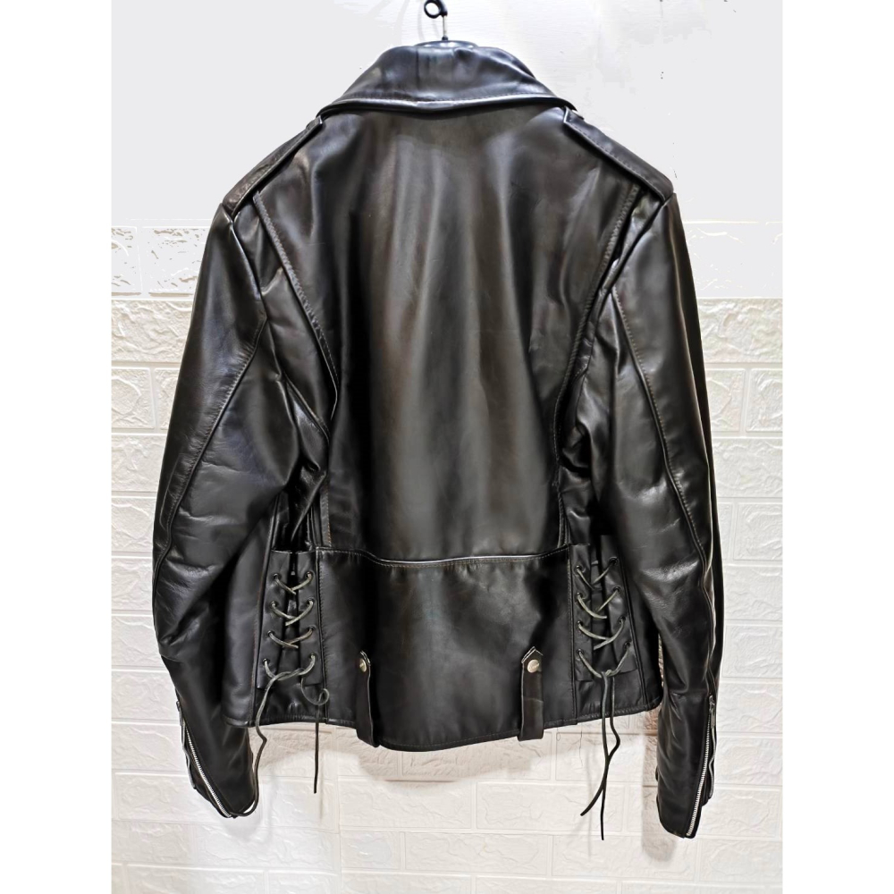 【高價USA製】TALON拉鍊 美國老廠BROOKS美式機車手工 翻領騎士皮衣 重機 真皮 外套 哈雷 夾克S號現貨賠售-細節圖10