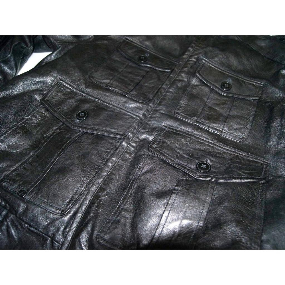 【700美金現貨M號】美國LEVIS CAPITAL E Leather Jacket A-2 牛皮立領騎士皮衣飛行夾克-細節圖3