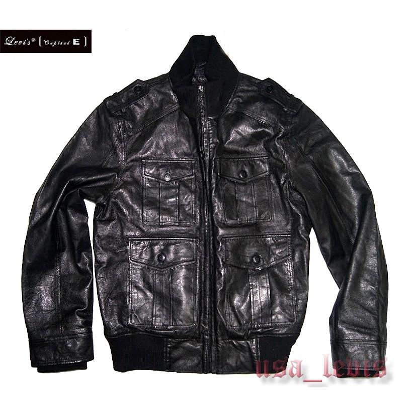 【700美金現貨M號】美國LEVIS CAPITAL E Leather Jacket A 2牛皮立領騎士皮衣飛行夾克-細節圖2