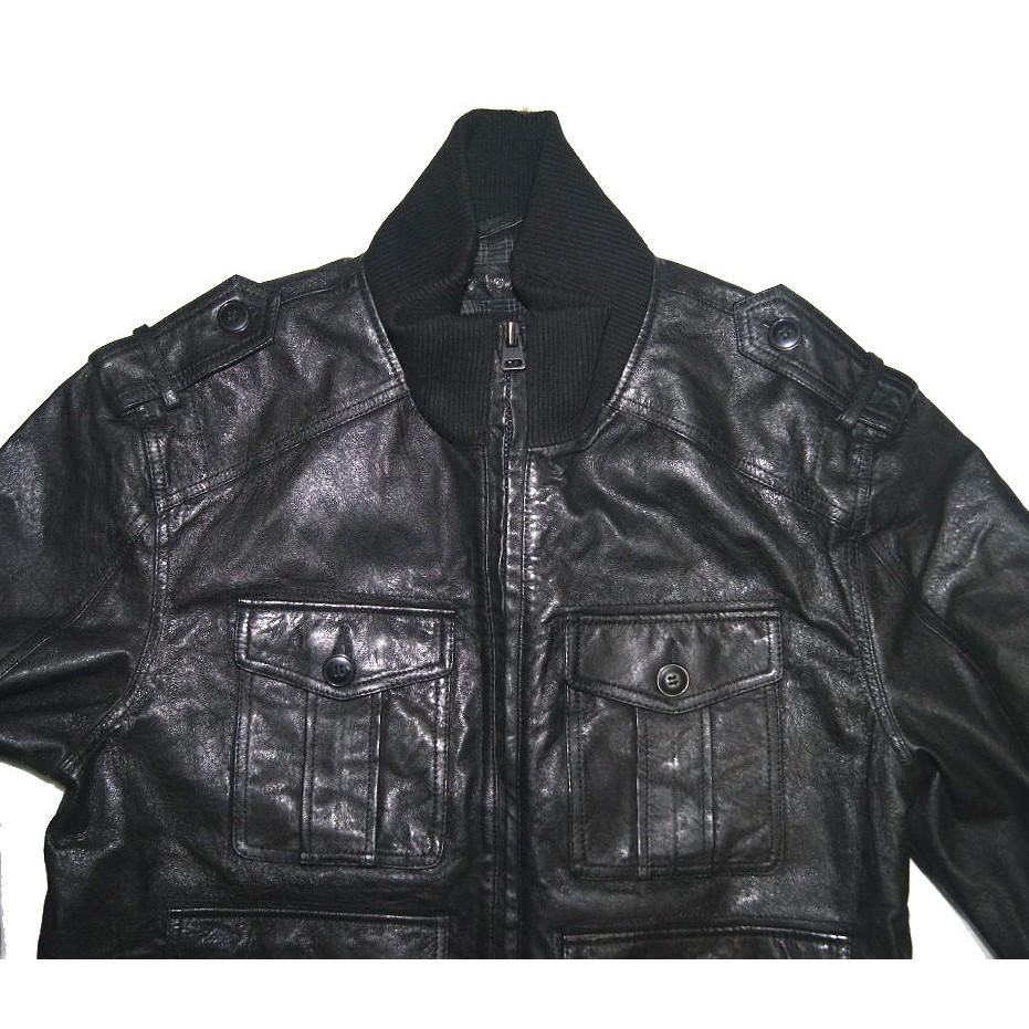 【700美金現貨M號】美國LEVIS CAPITAL E Leather Jacket A 2牛皮立領騎士皮衣飛行夾克-細節圖3