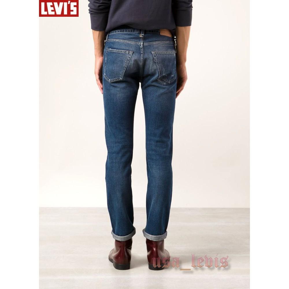 【高價LVC破壞牛W33L34】美國Levi s Made & Crafted Tack Slim 深藍錐形小直筒牛仔褲-細節圖4
