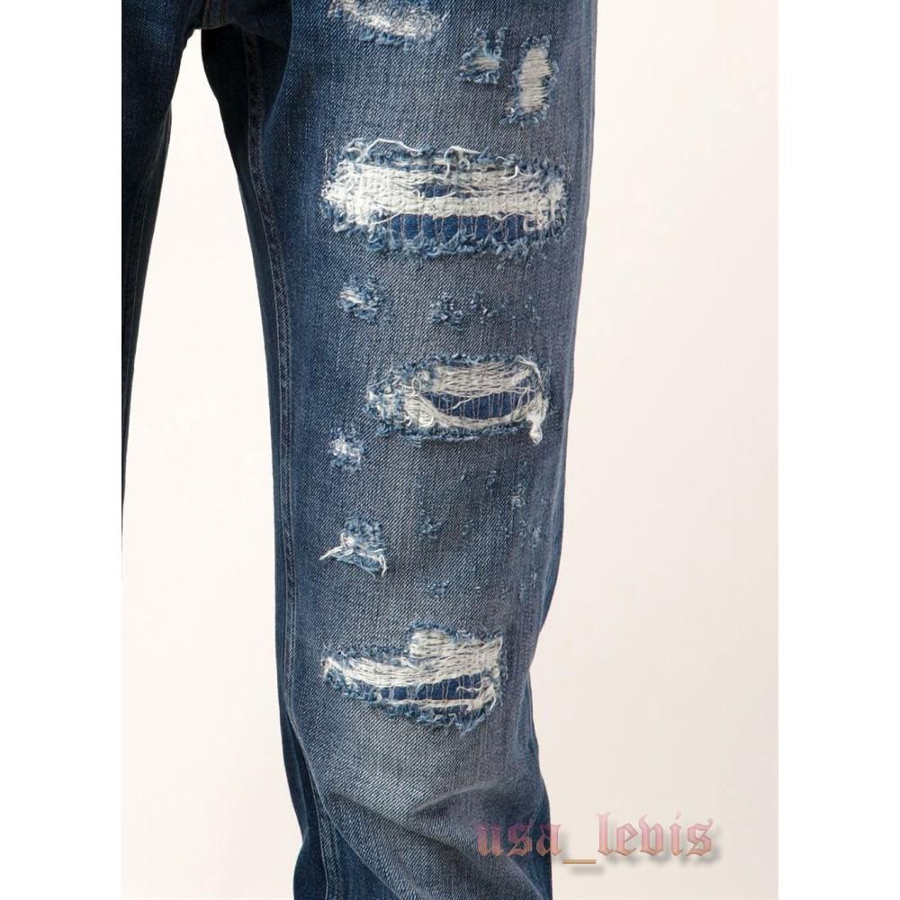 【高價LVC破壞牛W33L34】美國Levi s Made & Crafted Tack Slim 深藍錐形小直筒牛仔褲-細節圖5