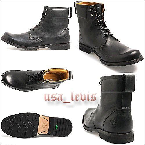 【美國LEVI S】9M現貨優惠Timberland Earthkeepers City 6吋黑色綁帶護墊真皮短靴皮鞋-細節圖2