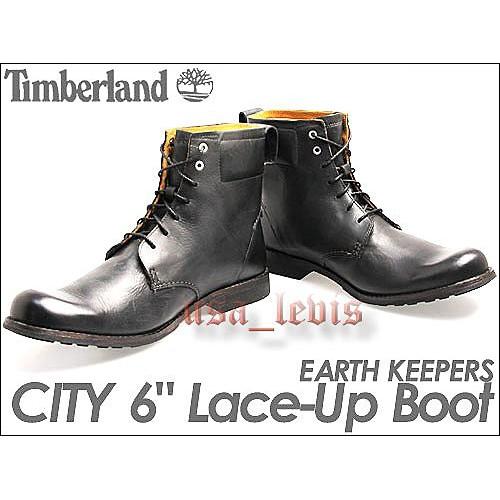 【美國LEVI S】9M現貨優惠Timberland Earthkeepers City 6吋黑色綁帶護墊真皮短靴皮鞋-細節圖3