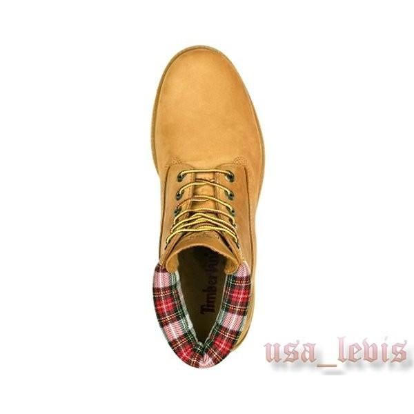 【美國LEVI S專賣】現貨10M優惠TIMBERLAND WOOLRICH 10061黃靴紅白羊毛格紋麂皮經典防水短靴-細節圖3