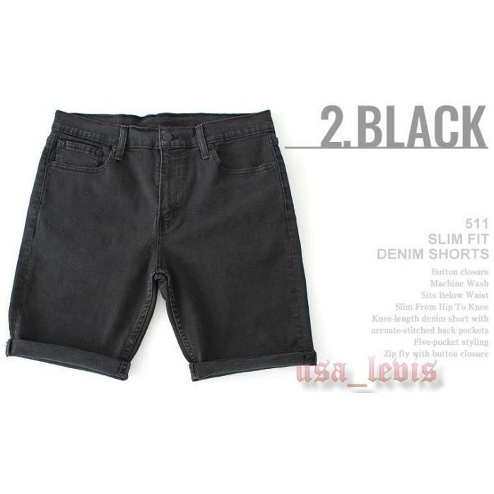 【彈性29-44腰優惠】美國 日本Levis 511 Shorts Black 黑色 合身版牛仔短褲 休閒 短褲 五分褲-細節圖4