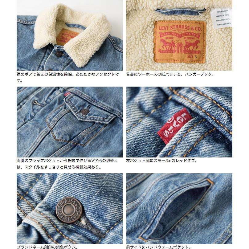 優惠S-XXL羊絨裡毛領鋪棉袖美國 日本LEVI S Sherpa Trucker Jacket 水洗藍牛仔外套保暖夾克-細節圖5