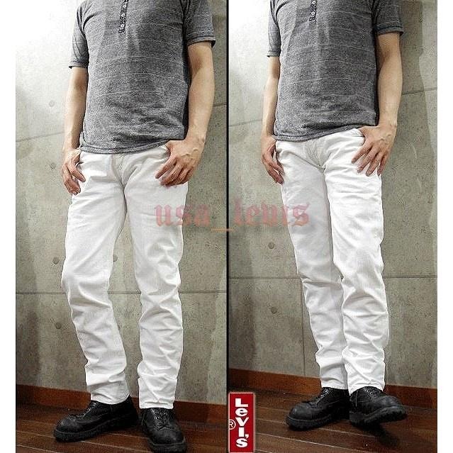 【彈性款28-42腰優惠】美國LEVIS 511 Slim White 素面 白色 合身窄管褲小直筒牛仔褲丹寧褲-細節圖5