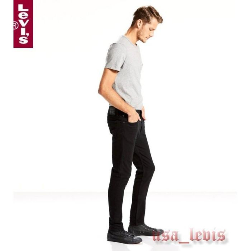 【合身錐型W28-42腰】美國LEVI S 512 Slim Taper 彈性黑色養褲錐型低腰窄管小直筒牛仔褲511
