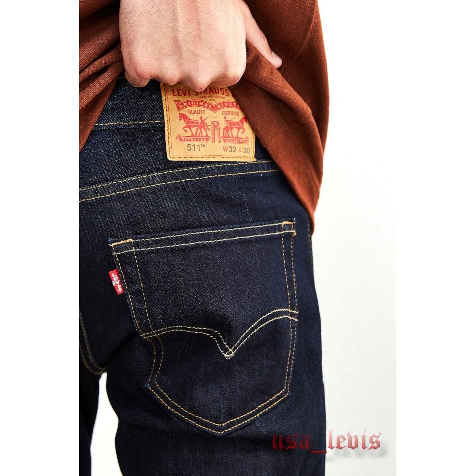 【獨賣養褲28-42腰】美國LEVI S 511 Slim Hollow深藍原色合身窄管厚磅低腰小直筒牛仔褲510優惠-細節圖5