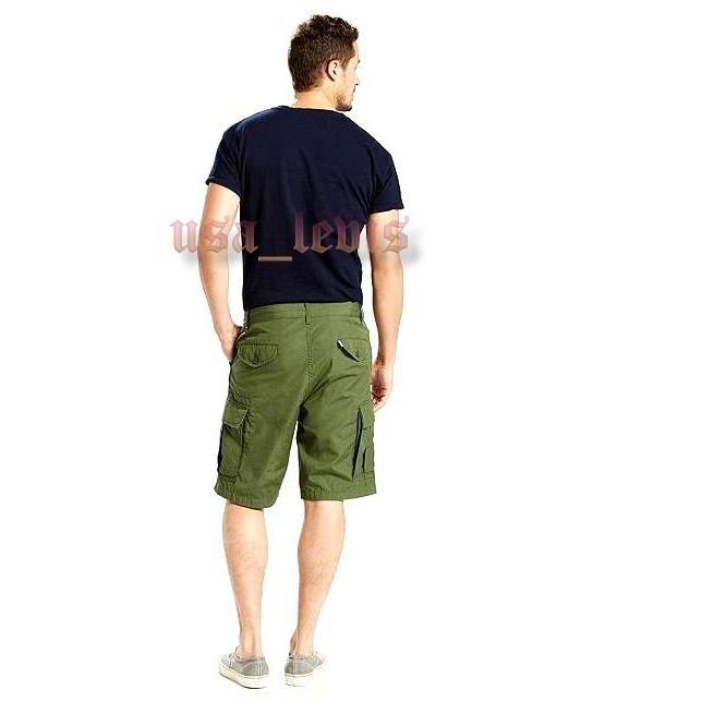 【新款28-42腰優惠】美國LEVI S Carrier Cargo Short 立體口袋 輕磅軍綠工作 五分短褲 百搭-細節圖3