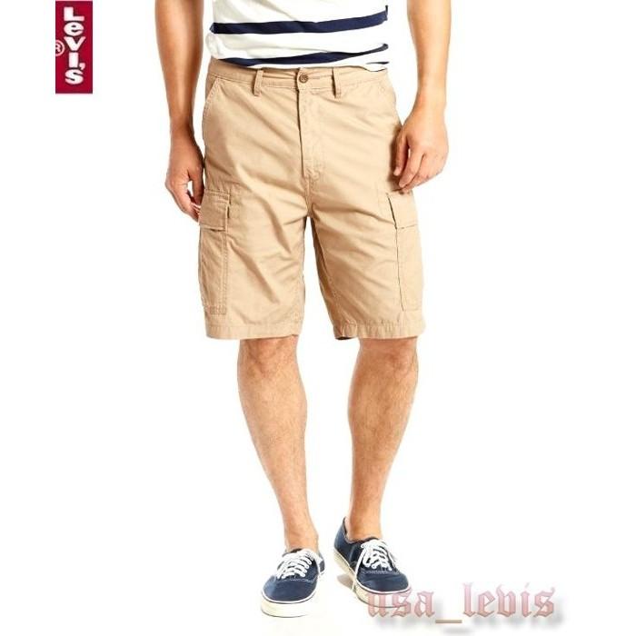 【新款28-42腰優惠】美國LEVI S Carrier Cargo Short 立體口袋 輕磅卡其工作 五分短褲 百搭-細節圖3