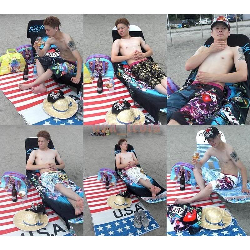 【美國Levis專賣】優惠 ED HARDY 愛殺LOVE KILL SLOWLY海灘褲 衝浪褲 黑色 短褲 33-34腰現貨-細節圖8