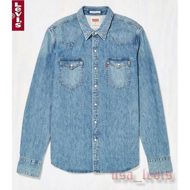 【現貨S號優惠】美國Levi s Sawtooth Western Shirt 法蘭絨 藍白紅格紋珍珠釦西部長袖牛仔襯衫-細節圖6