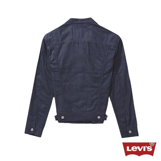 賠售【合身版 輕磅現貨L=M號】美國 日本LEVI S TRUCKER JACKET黑藍牛仔夾克質感原色牛仔外套-細節圖3