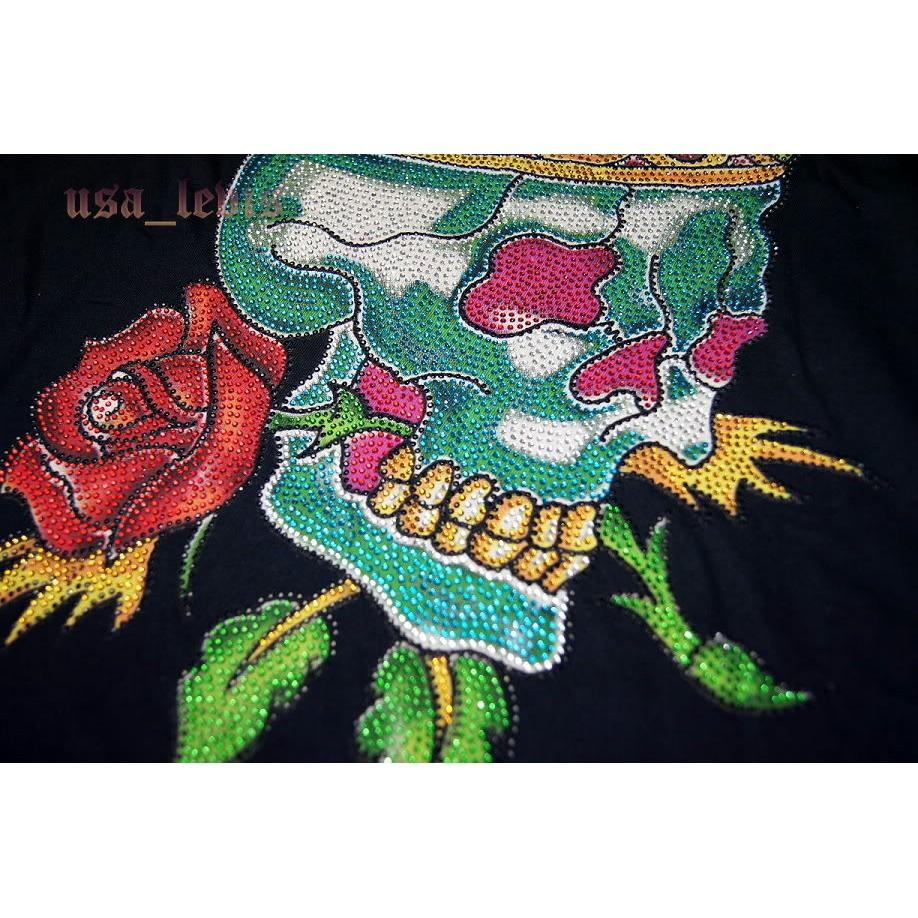 【美國Levi s專賣】超低優惠絕版款ED HARDY SKULL KING 天空藍皇冠骷髏玫瑰繩結潮T短袖T恤M號現貨-細節圖7