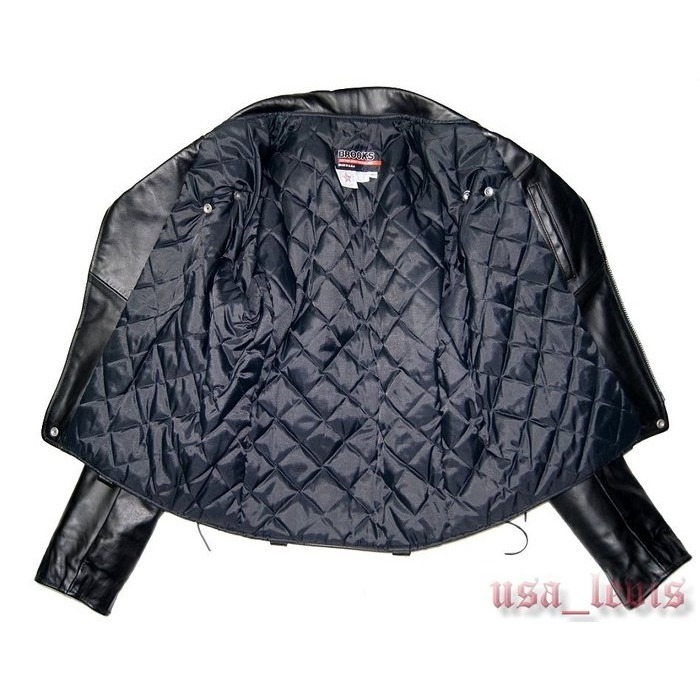【高價USA製】TALON拉鍊 美國SCHOTT老廠BROOKS 黑色 翻領騎士皮衣 重機 真皮 外套 夾克40=S號-細節圖4